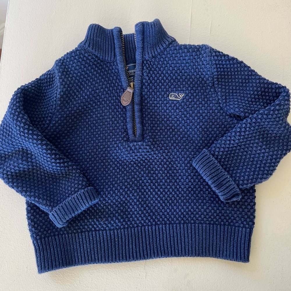 Vineyard Vines quarter zip sweater - navy blue 2t